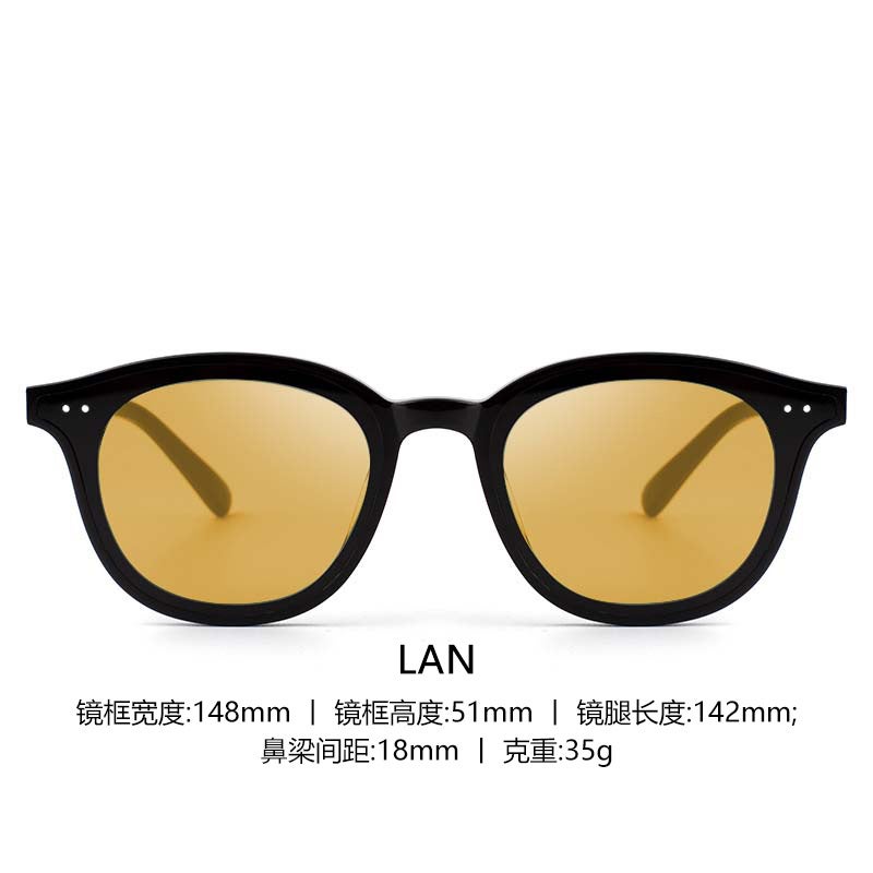 GM Black Frame Sunglasses Womens Sunset Yellow Lens BYS-Tea - Image 2