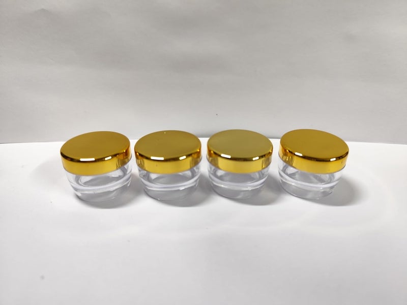 SHREE MAHA 5gm Empty Cosmetic Containers Acrylic Jars Small Containers for Cosmetics Lip Balm ContainersTransparent Jar with Golden Cap Pack of 24pcs  - Image 3