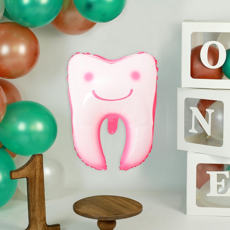 4Pcs Large Tooth Shaped Balloons Baby Shower Festival Teeth Balloons Party Scene Layout Props - Image 4