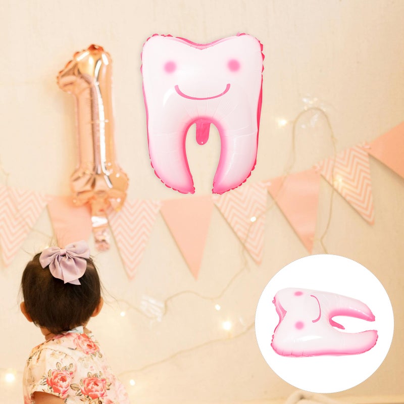 4Pcs Large Tooth Shaped Balloons Baby Shower Festival Teeth Balloons Party Scene Layout Props - Image 1