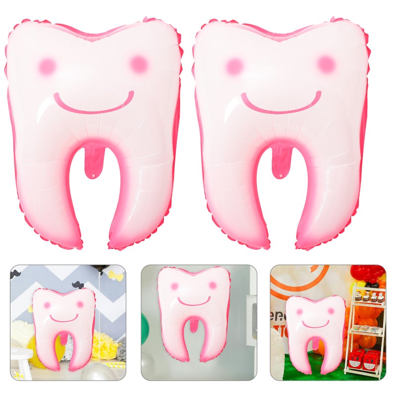 4Pcs Large Tooth Shaped Balloons Baby Shower Festival Teeth Balloons Party Scene Layout Props - Image 3