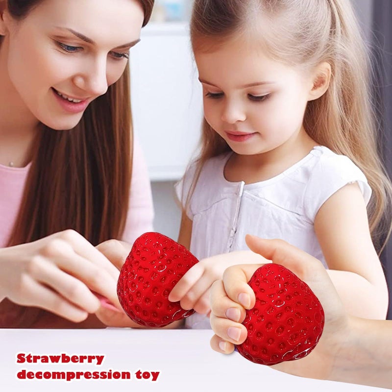 GIOIO Red Kawaii Strawberry Squeeze Toy Slow Rising Fidget Sensory Stress Ball For Adults Kids - Image 5