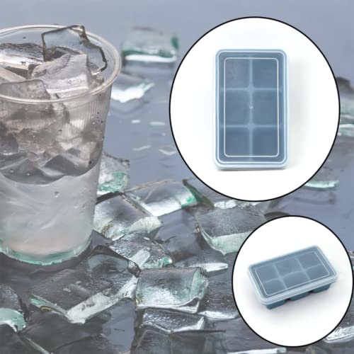 Suzec Silicone Ice Cube Trays Large Size Flexible 6 Cavity Ice Cube Square Molds for Whiskey and Cocktails, Keep Drinks Chilled (1 Pc, Black) - Image 3
