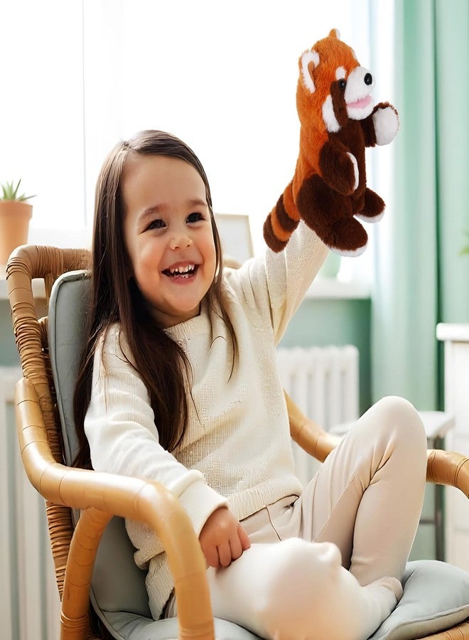 ZJoey Animal Hand Puppets 11 Inch Sea Turtle Plush Dinosaur Animals Hand Puppet Toys Role-Play Toy Puppets for Kids Storytelling Imaginative Pretend Play Teaching Preschool(Red Panda) - Image 3
