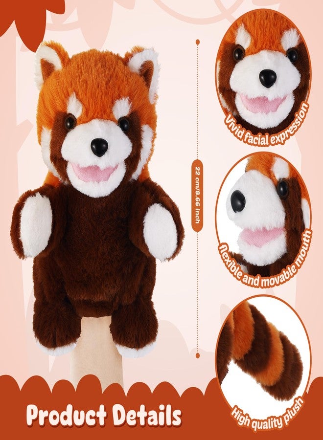 ZJoey Animal Hand Puppets 11 Inch Sea Turtle Plush Dinosaur Animals Hand Puppet Toys Role-Play Toy Puppets for Kids Storytelling Imaginative Pretend Play Teaching Preschool(Red Panda) - Image 2