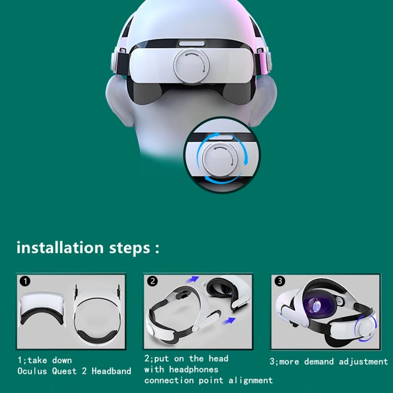 مناسبة لنظارات الواقع الافتراضي Oculus Quest2  
غطاء رأس مريح قابل للتعديل  
متوازن بدون ضغط على الوجه  
قوة متساوية لراحة مرتفعة  
غطاء رأس مريح لتخفيف الضغط  
النظارات غير متضمنة  
اللون أبيض - Image 4