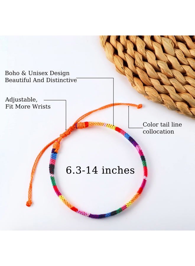 Florideco 24 Pcs Boho Surfer Bracelet Anklet Adjustable Beaded Anklets Handmade Braided Bracelet Colorful Anklet Summer String Rope Ankle Bracelets Waterproof Surfer Beach Bracelet Boho Jewelry for - Image 4