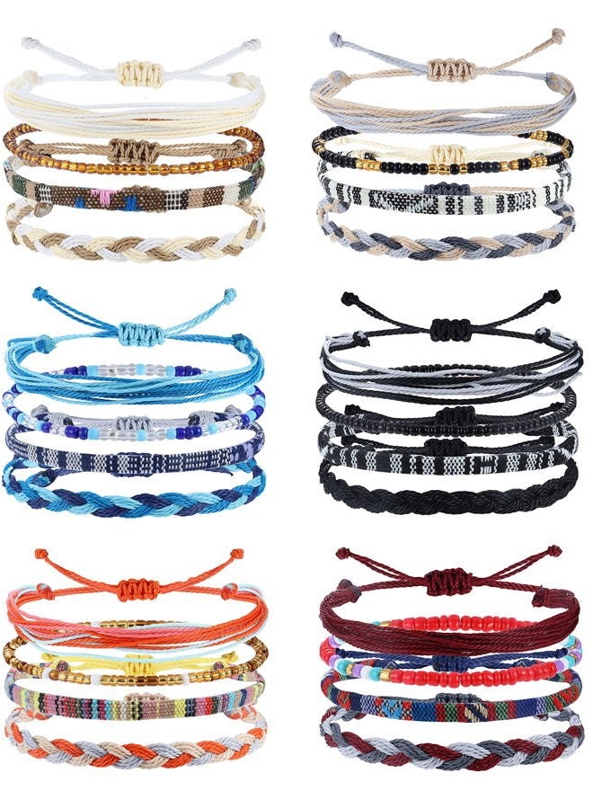 Florideco 24 Pcs Boho Surfer Bracelet Anklet Adjustable Beaded Anklets Handmade Braided Bracelet Colorful Anklet Summer String Rope Ankle Bracelets Waterproof Surfer Beach Bracelet Boho Jewelry for - Image 1