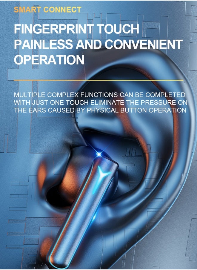 Wireless Earbuds Bluetooth V5.3 Headphones 24H Playback Stereo Ear Buds with  Charging Case Waterproof Gaming Earphones with Mic Headset for Laptop Pad Android/iOS Phones