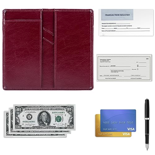 Aurya Leather Checkbook Covers for Personal Checkbook, Checkbook Holder with Free Vinyl Divider, Checkbook Cover for Duplicate Checks for Men and Women - Image 5