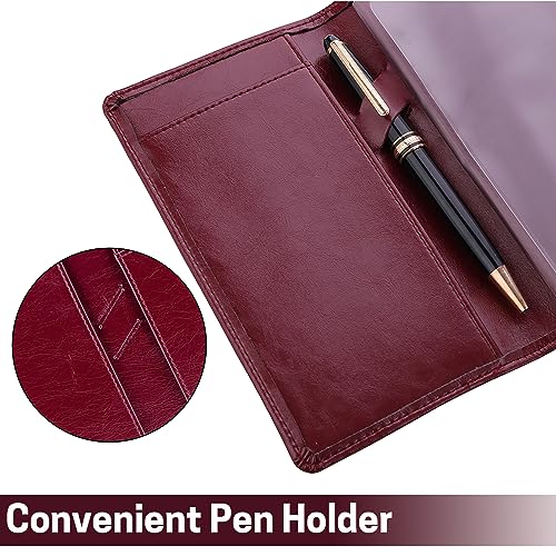 Aurya Leather Checkbook Covers for Personal Checkbook, Checkbook Holder with Free Vinyl Divider, Checkbook Cover for Duplicate Checks for Men and Women - Image 4