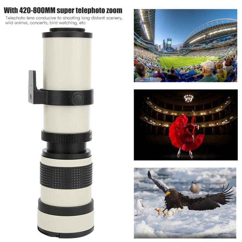 White 420800mm Aperture F 8.316 Full Manual Focusing Telescope Zoom Telephoto Lens for EF‑S Mount Camera - Image 3