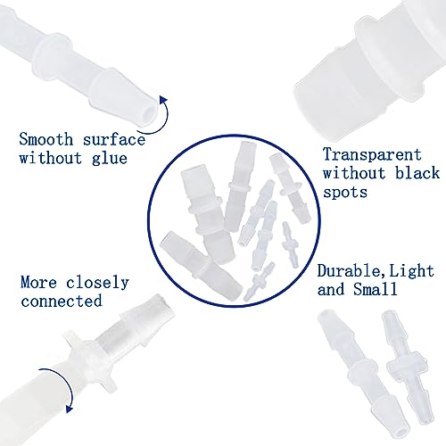 BUSY-CORNER Plastic Hose Barb Fitting, 1/8" x 1/8" Pipe Connectors，Barbed Splicer Mender Joint Adapter Union Fitting, 6 Pcs - Image 3