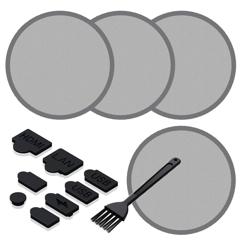 GRAUGEAR PS5 Dust Cover Kit, Cooling Fan Dust Filter & Silicone Port Plugs Set, High-Density Breathable Mesh, Dust Protection, Air Intake, Compatible with PS5 Pro, PS5 Slim, PS5 Disc & Digital - Image 1