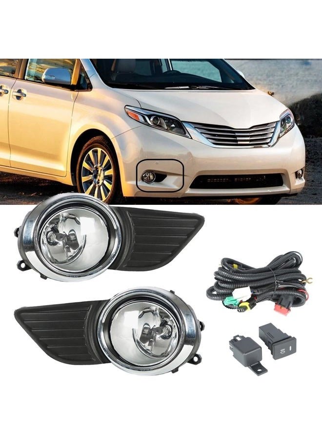 ANTUKO 2Pcs Fog Lights Assembly with Bulb and Switch Wiring Kit Replacement for 2011-2015 Sienna - Image 1