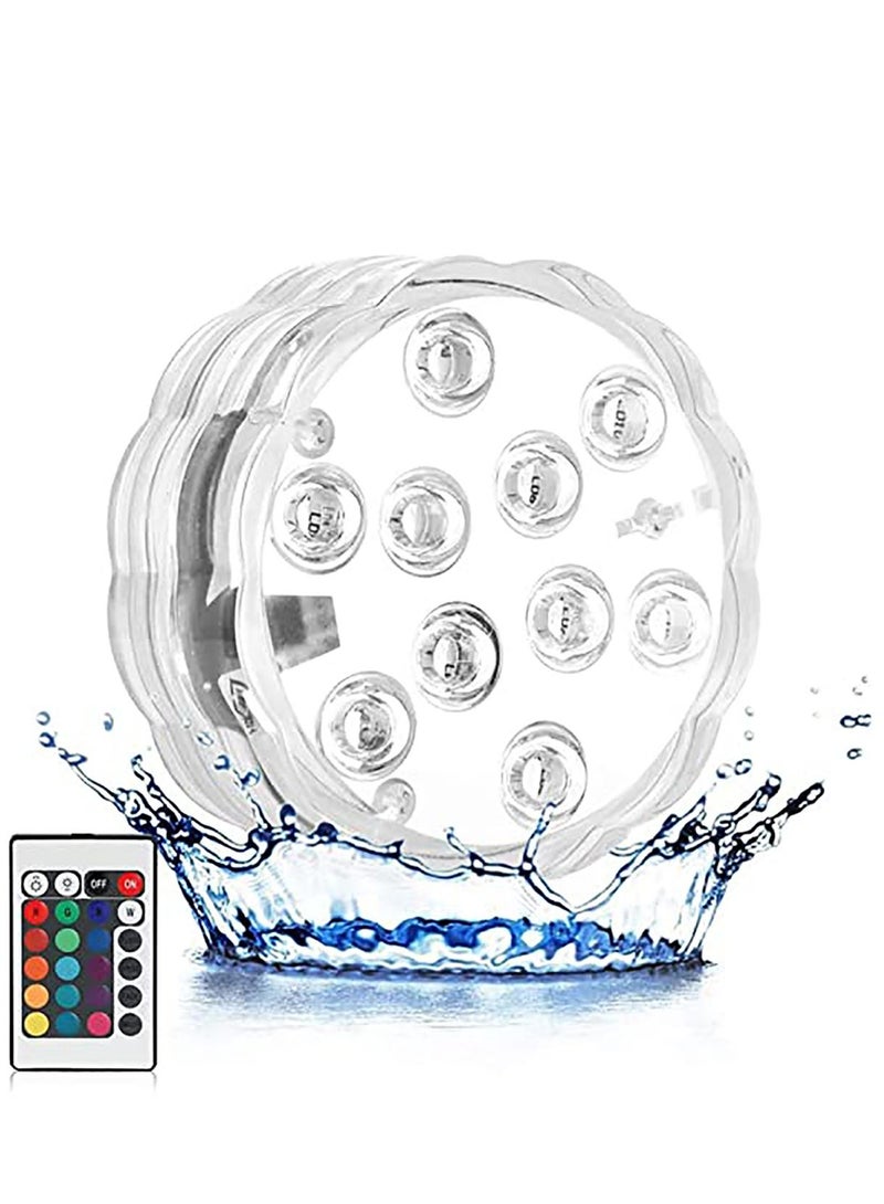 KASTWAVE Tub Lights, Pool Lights Underwater with RF Remote, LED Changing Pond Lights, with Magnets, Suction Cups, Waterproof Submersible LED Lights for Swimming Pool Fish Tanks - Image 1