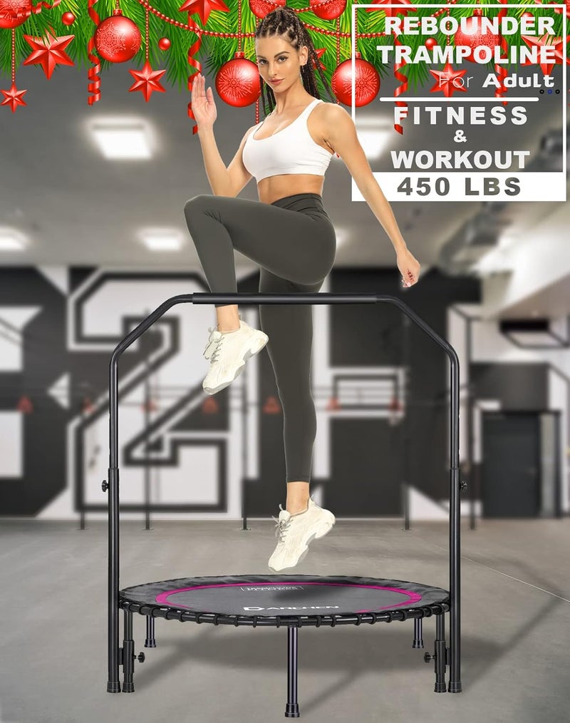 DARCHEN 450 lbs Mini Trampoline for Adults, Indoor Small Rebounder Exercise Trampoline for Workout Fitness for Quiet and Safely Cushioned Bounce, [40 Inch] - Image 2