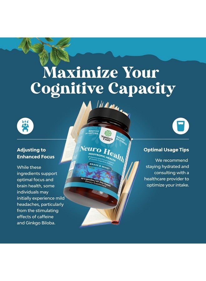 Natures Craft Nootropic Brain Supplement for Memory and Focus Enhancement - Vitamins for Mental Health & Clarity with VIT A, B6, Riboflavin, Niacin, Thiamin & Folate - Cognitive Complex for Mind Vitality - 90 Ct - Image 3