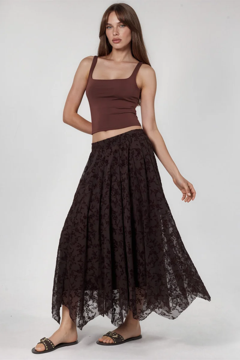 Hiccup Floral Midi A-Line Skirt
