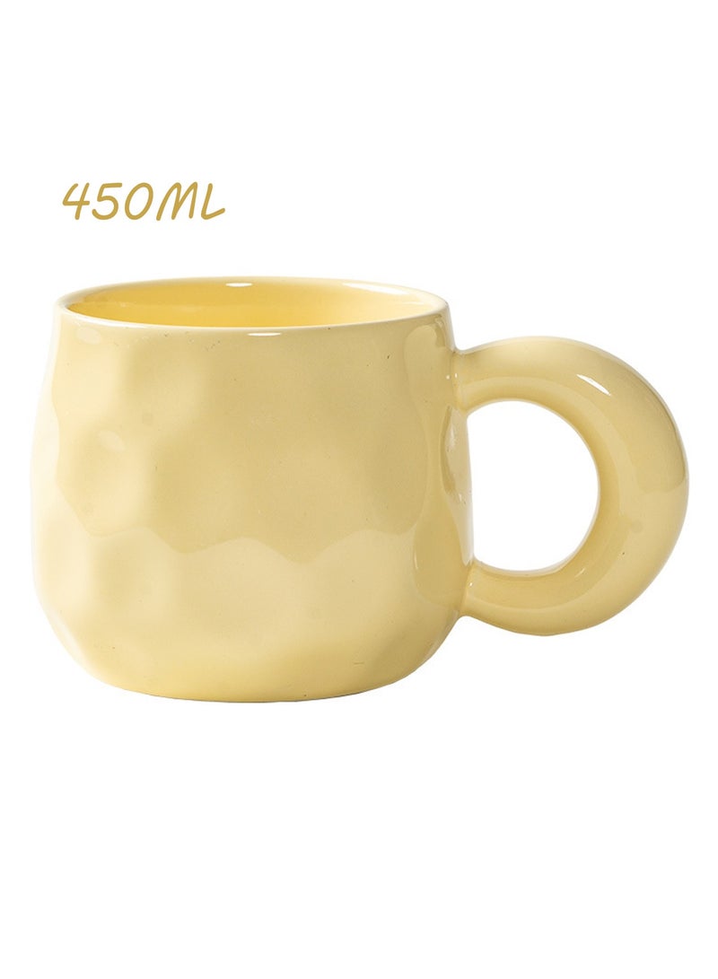 TDAO Ceramic Coffee Mug 450ml Milk Drinkware Cup Sweet Cream Style Matcha Cup with Comfortable Handle for Everyday Use Home Office Tea Cocoa - Image 1
