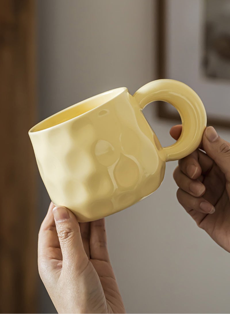 TDAO Ceramic Coffee Mug 450ml Milk Drinkware Cup Sweet Cream Style Matcha Cup with Comfortable Handle for Everyday Use Home Office Tea Cocoa - Image 4