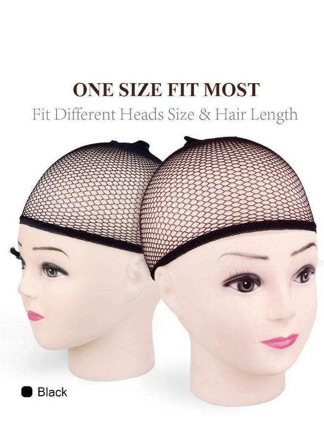 Wig Caps, Mesh Net Weaving Hair for Close End Fishnet Nylon , Stocking Women Crochet Black Closed Cap, Liner, Men, Kids - Image 2
