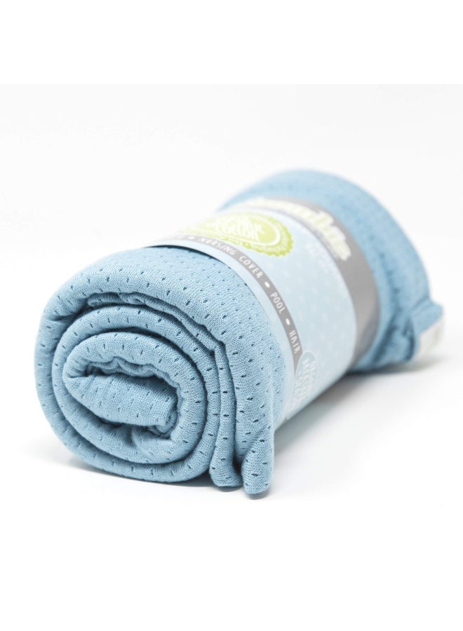 Woombie Organic Baby Swaddling Blanket Lightweight Swaddle Receiving Blanket Sporty Blue 44 x 44 in - Image 4