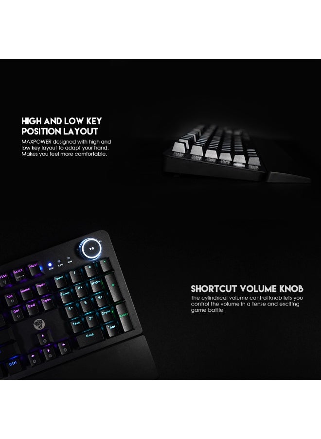 FANTECH MAX POWER MK853 V2 RGB MECHANICAL KEYBOARD WITH WRIST REST BLUE SWITCH  - Image 3