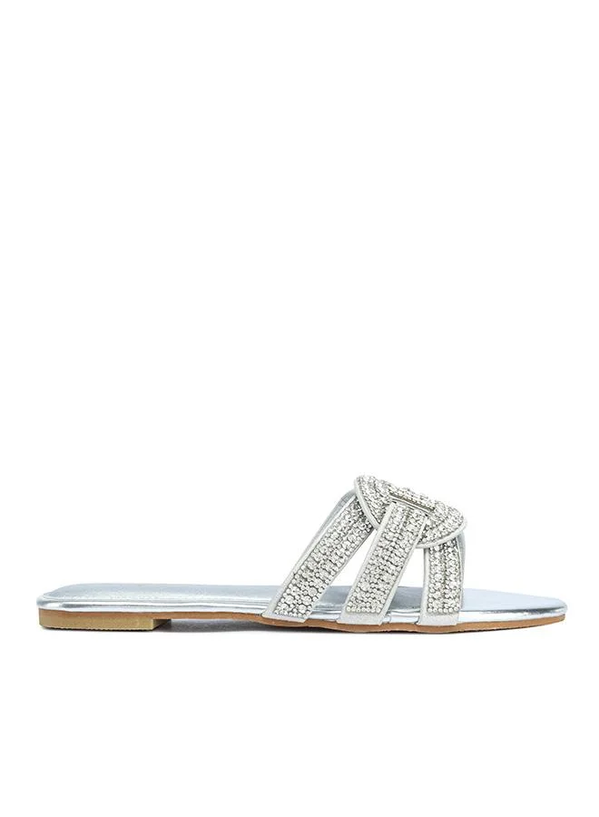 فايور Crystal Embellished Slide Sandals MY 373