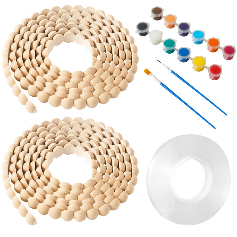 ECcandiedhaws 2 Rolls Flexible Molding Trim Peel and Stick-13FT Wood Color Wall Trim for Home Walls, Paintable DIY Decorative Moulding for Cabinet, Mirror Frame, Tile, Window, Bathroom Edge Decor - Image 1