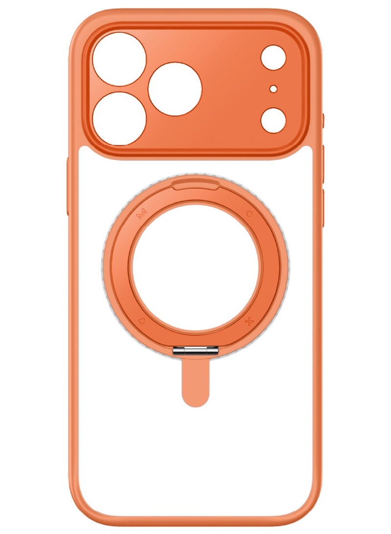 Momax غطاء كيس فورم رولر مغناطيسي لجهاز آيفون 17 برو ماكس (2025) [غطاء تحكم الكاميرا] مع قاعدة قابلة للدوران 360 درجة - برتقالي - Image 2