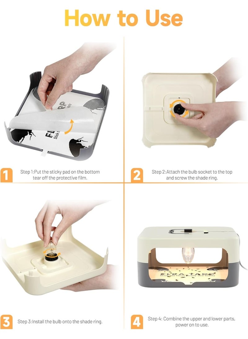 general 2 Pack Flea Traps for Inside Your Home, Flea Light Traps for Home Indoor with 4 Bulbs and 8 Sticky Discs, Bed Bug Trap Safe to Pets and Kids - Image 5