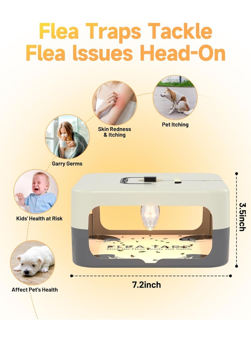 general 2 Pack Flea Traps for Inside Your Home, Flea Light Traps for Home Indoor with 4 Bulbs and 8 Sticky Discs, Bed Bug Trap Safe to Pets and Kids - Image 3