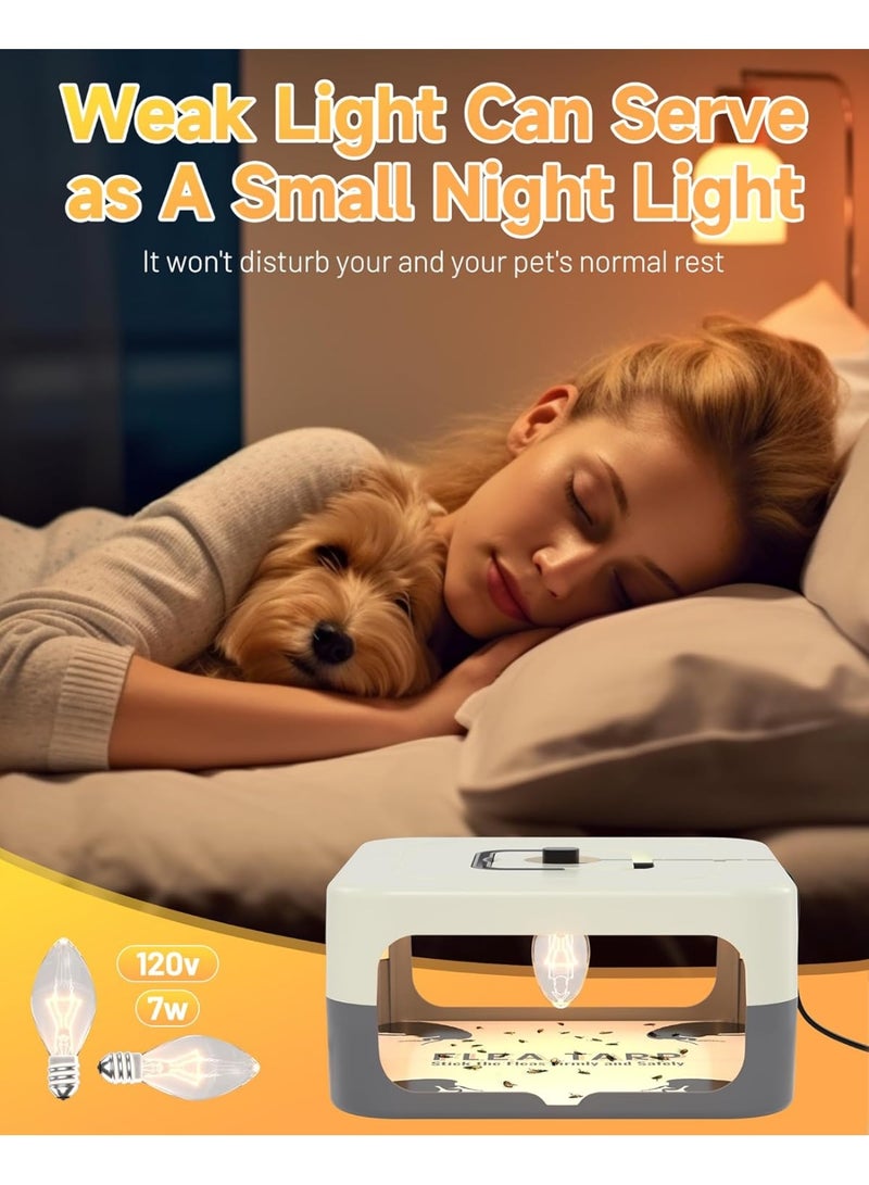 general 2 Pack Flea Traps for Inside Your Home, Flea Light Traps for Home Indoor with 4 Bulbs and 8 Sticky Discs, Bed Bug Trap Safe to Pets and Kids - Image 4