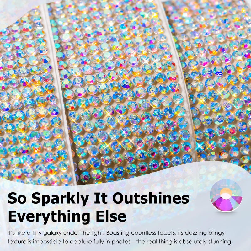 MYYKO Bling Crystal AB Rhinestone Sheets Self Adhesive, 9.4x15.8 Inch Glitter Rhinestone Stickers Gems, Crystal Diamond Sticker for Car Craft DIY Decoration - Image 3