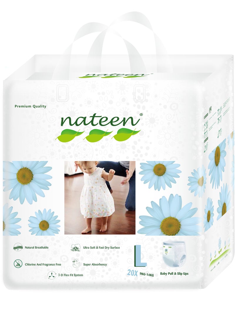 nateen - Nateen Premium Care Baby Pants Diapers,Size 4(9-14kg),Large Baby Pull Ups,20 Count Diaper Pants,Super Absorbent,Ultra Thin Baby Diapers Pants. - Image 1