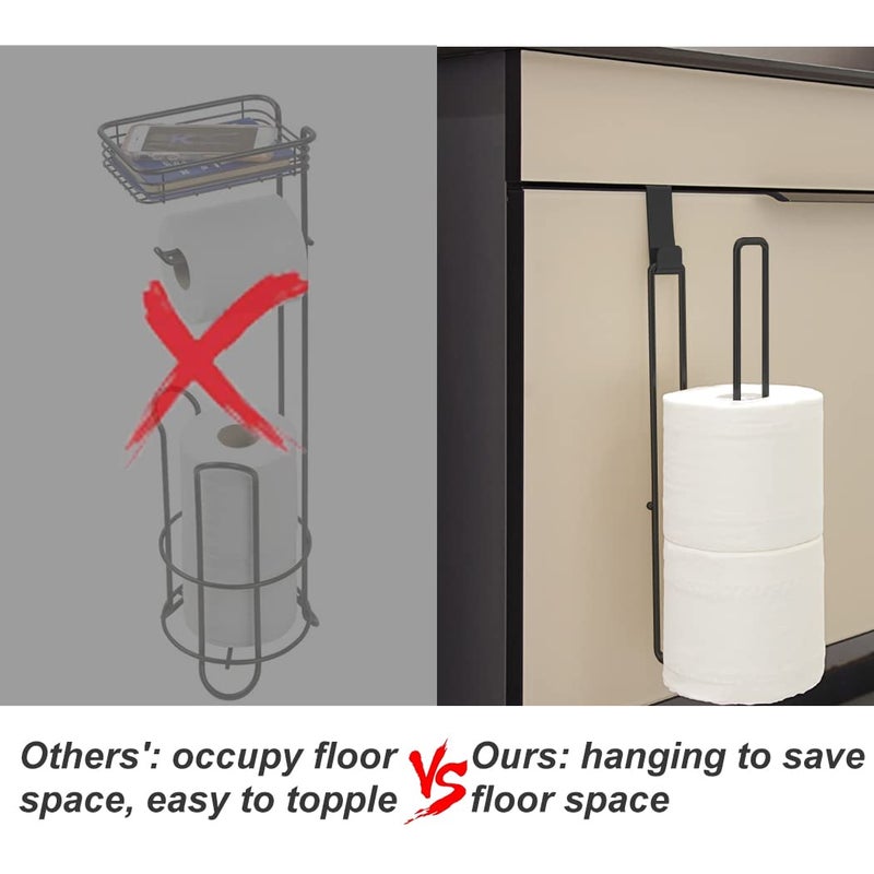 Zeadesign Black Toilet Paper Holder with Storage Extra 3 Roll Tissue  Over The Tank Toilet Paper Roll Holder Wall Mount  Matte Black Camper Accessories Tissue Holder  Small Bathroom Essential for New Home  1Pcs - Image 5