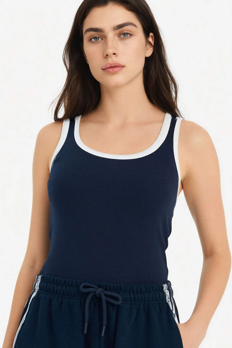 Defacto Slim Fit Ribana U Collar Tank Top
