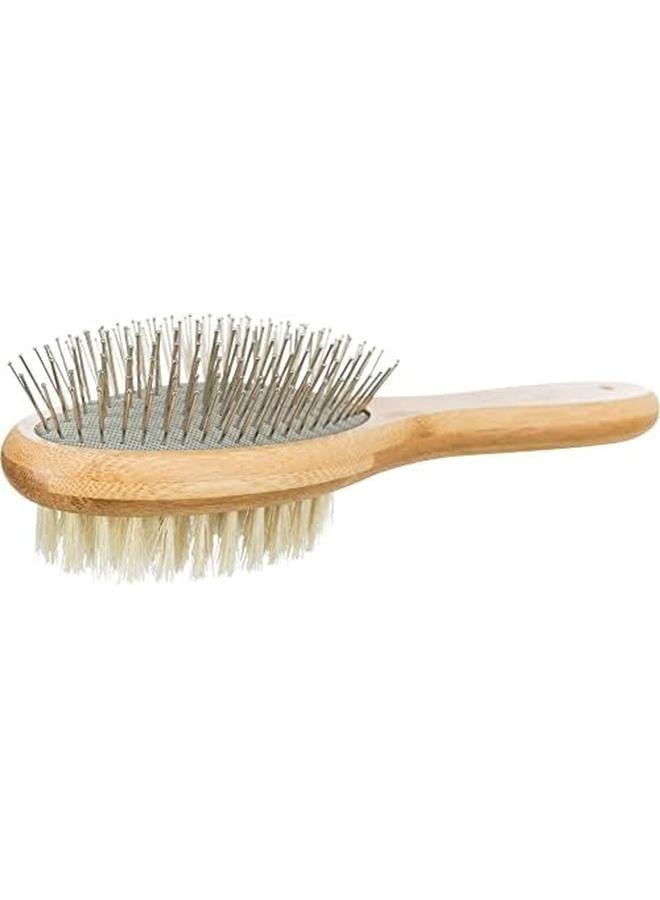 Trixie Brush Double Sided Bamboo Natural And Wire Bristles 6 × 22 Cm - Image 2