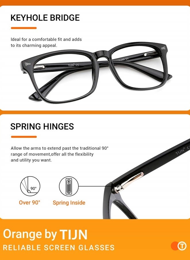 TIJN Blue Light Blocking Glasses for Women Men Clear Frame Square Nerd Eyeglasses Anti Blue Ray Computer Screen Glasses - Image 5