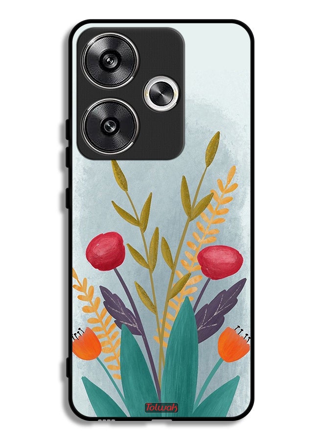 Xiaomi Poco F6 5G Protective Case Cover Plants Drawing Art