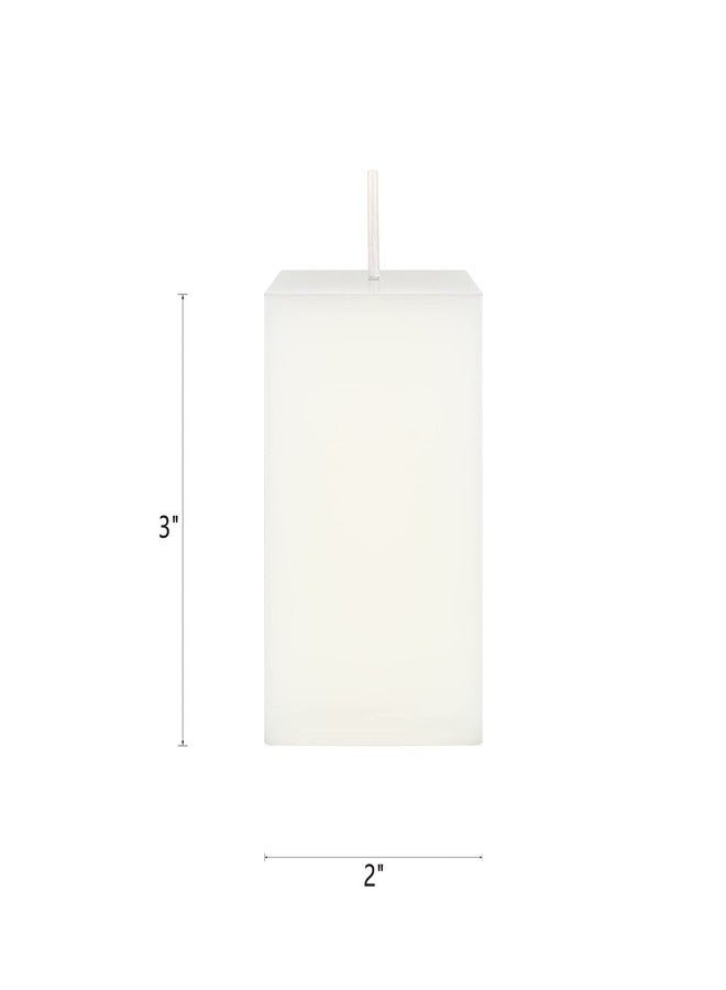 SRG 3 pcs Unscented White Square Pillar Candle, Hand Poured Premium Wax Candles 2 Inch x 3 Inch, Home Décor, Wedding Receptions, Baby Showers, Birthdays, Celebrations, Party Favors & More - Image 2