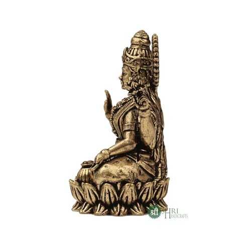 INDICAST Brass 2" Goddess Maa Laxmi Idol Murti Statue for Home and Office (5x3x2 cms, 40gm) - Image 5