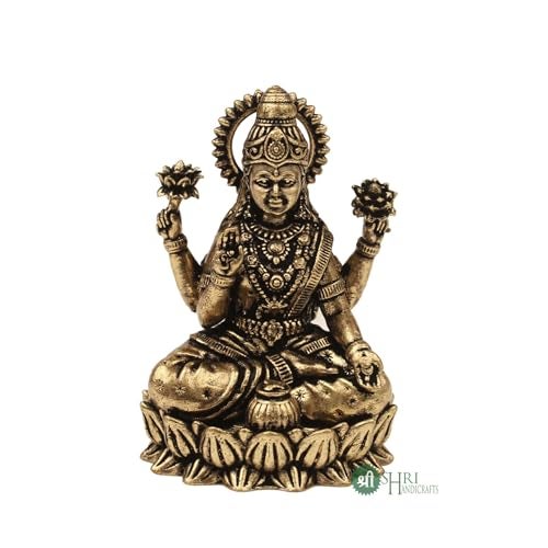 INDICAST Brass 2" Goddess Maa Laxmi Idol Murti Statue for Home and Office (5x3x2 cms, 40gm) - Image 3