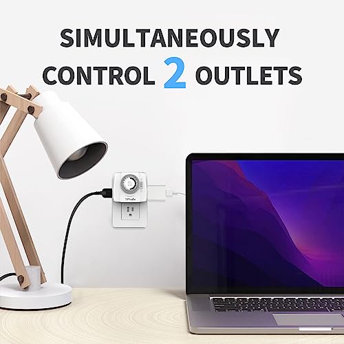 TiFFCOFiO Indoor Mechanical Light Timer, 3 Prong Plug in Timer Switch, 2 Grounded Outlets for Lamps Indoor, ETL Listed,15A/1875W - Image 4