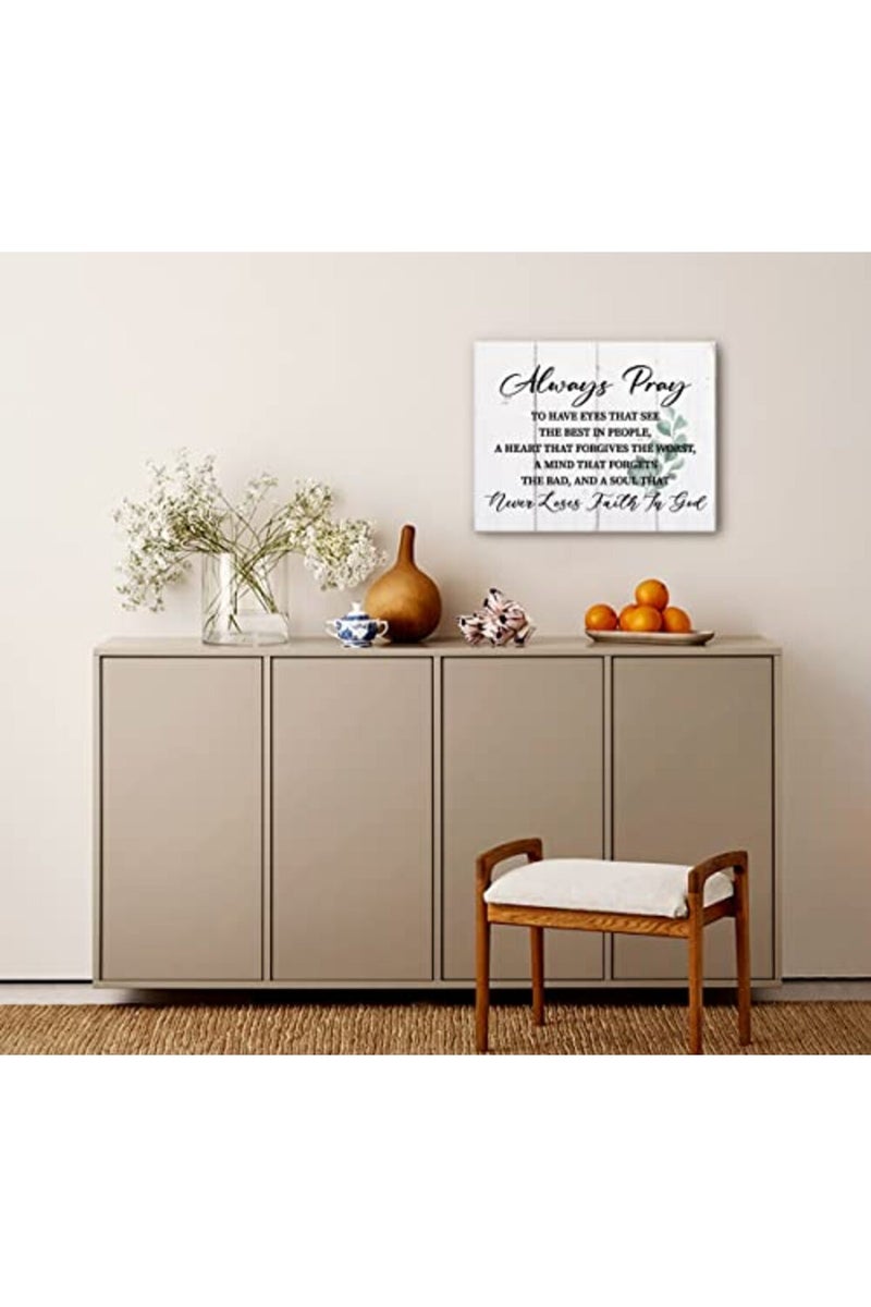 WKYAER Always Pray to Have Eyes, Faith in God Canvas Wall Art, Prints Poster for Home Decor, Scripture Prayer Wall Decor, Christian Gift Size 12x16 - Image 2