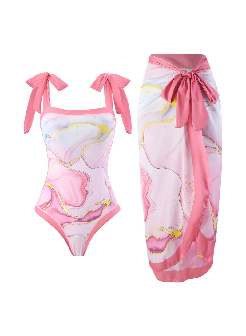 general Women's 2-Piece Swimsuit Chiffon Skirt Style Swimsuit Fashionable Swimsuit Birthday Gift Swimsuit Party Best Gift - Image 1