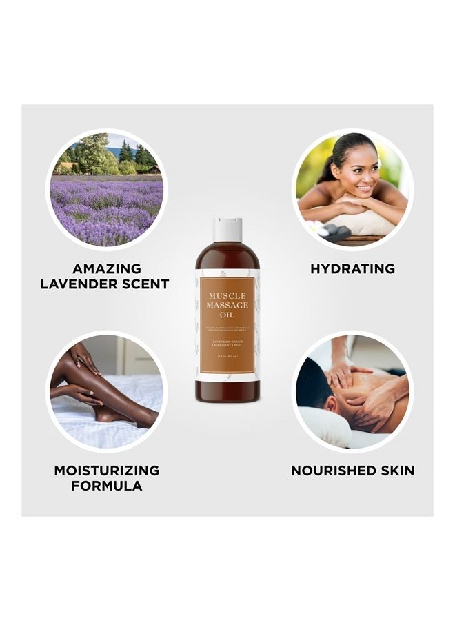 Maple Holistics Relaxing Massage Oil for Massage Therapy - Sore Muscle Oil Massage Oil with Lavender and Rosemary Oils for Muscle Relief - Full Body Warming Massage Oil for Sore Muscles for Pro or Home Use (16oz) - Image 4