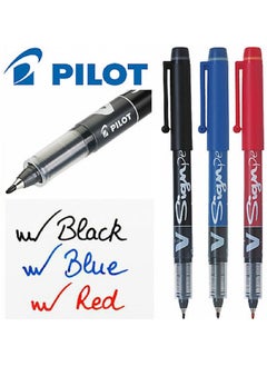 PILOT Pilot V-Sign Pen -Pilot signature Pen-Full Range Of 3 Colors – Black, Red & Blue  - Image 1