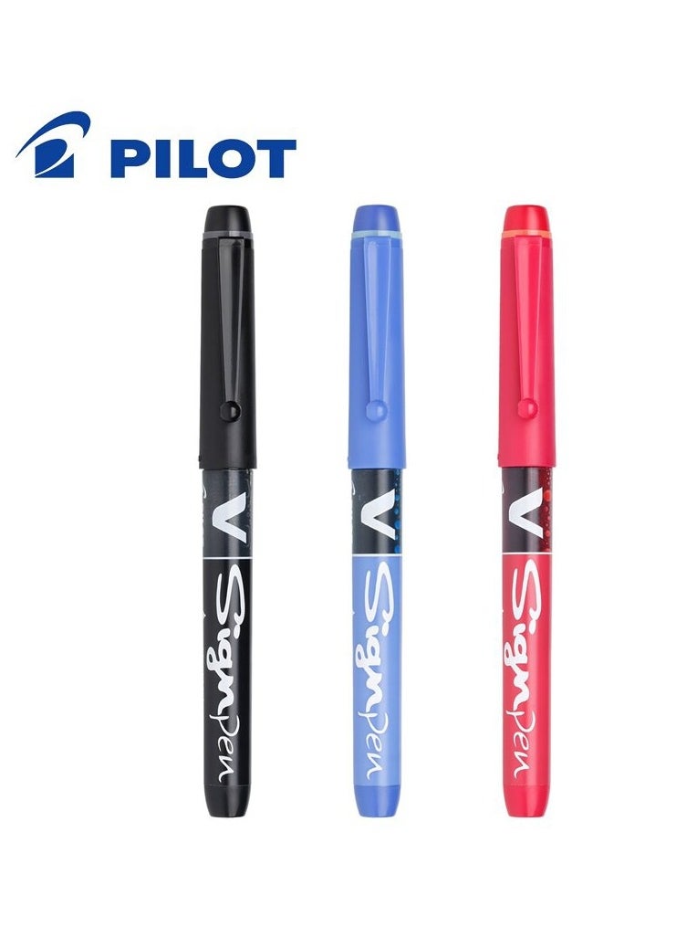 PILOT - Pilot V-Sign Pen -Pilot signature Pen-Full Range Of 3 Colors – Black, Red & Blue - Image 1